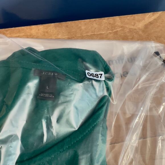 J. Crew Cap Sleeve Pullover Blouse Style H4622 Teal Green Tie in Front Viscose - Picture 10 of 10